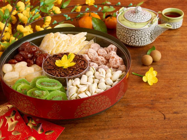 Box with sweets for Lunar New Year
